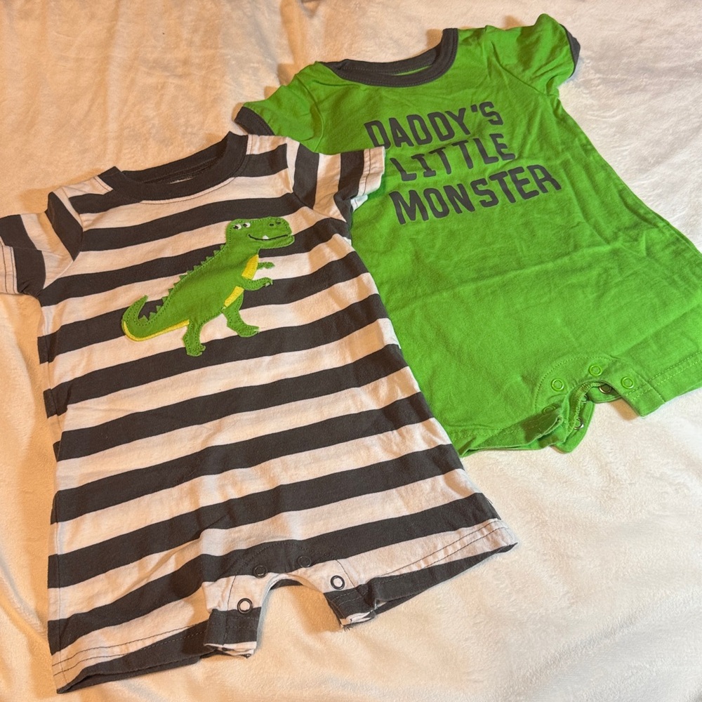 Carter's Green and Black Baby Romper